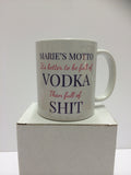 Motto it's better to be Full of Wine, Vodka or Gin than shit Personalised Mug & White Box
