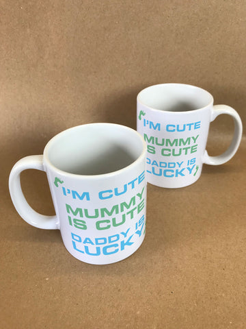 BB11 -  I'm Cute, Mummy is Cute, Daddy is Lucky Mug & White Gift Box