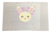 BB25 - Happy Bunny White Pillow Case Cover
