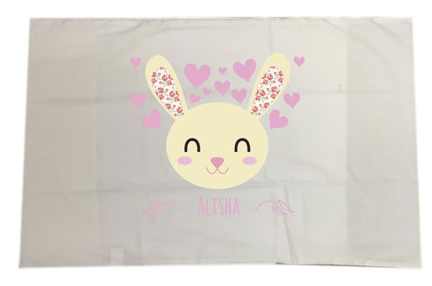 BB25 - Happy Bunny White Pillow Case Cover
