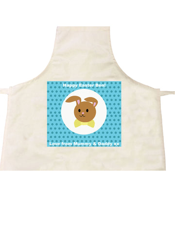 Personalised Blue Spotty Easter Bunny Apron