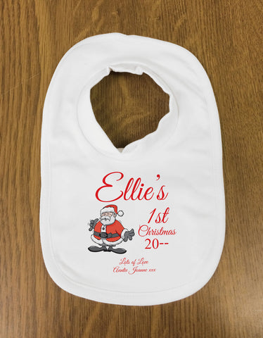 CB01 - Santa's 1st Christmas Personalised Baby Bib