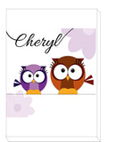 CC02 - Personalised Cute Owl with Name Print