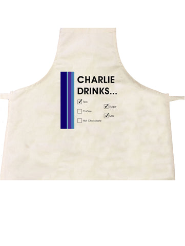 Names Drinks then choose their choices Personalised Apron