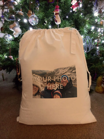 CT01 - Personalised Your Photo Christmas Canvas Santa Sack