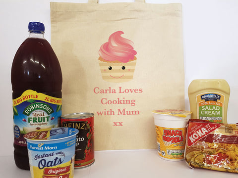 CA08 - Personalised (Name) Loves Cooking with Mum/Nan xx Canvas Bag for Life