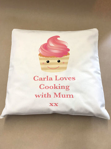 Personalised (Name) Loves Cooking with Mum/Nan xx Canvas Cushion Cover