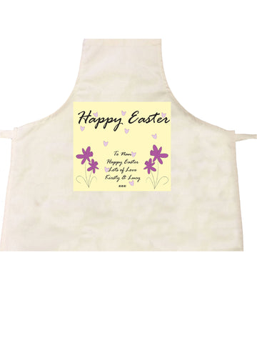 Personalised Easter Purple Flowers Apron