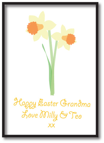 EA16 - Personalised Easter Daffodil Print