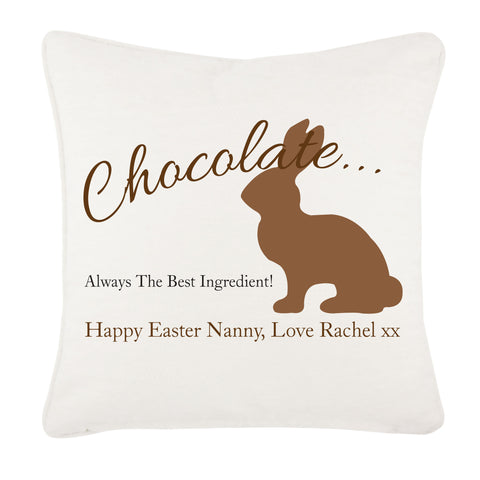 Personalised Chocolate Easter Bunny Cushion