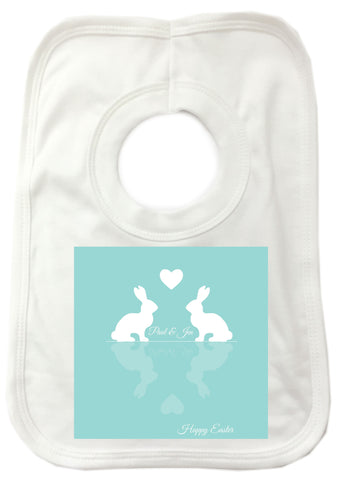 EA15 - Personalised Easter Reflecting Bunnies Baby Bib