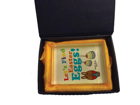 EA03 - Personalised Colouring Easter Eggs Crystal Block with Presentation Gift Box
