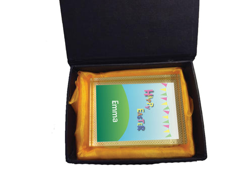 EA05 - Personalised Carnival Easter Crystal Block with Presentation Gift Box