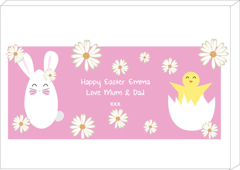 EA08 - Personalised Easter Bunny & Chick Canvas