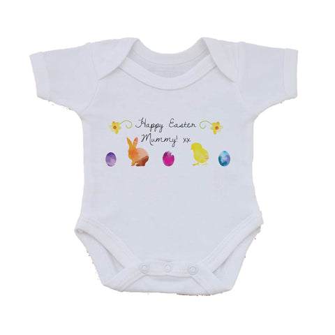 EA09 - Personalised Aztec Easter Bunny Baby Vest