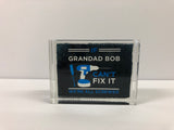 If Grandad Can't Fix It, We're Screwed Personalised Crystal Block with Presentation Gift Box