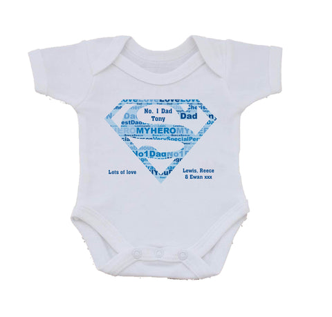 FD09 - Superman Super Dad Personalised Baby Vest