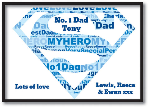 FD09 - Superman Super Dad Personalised Print
