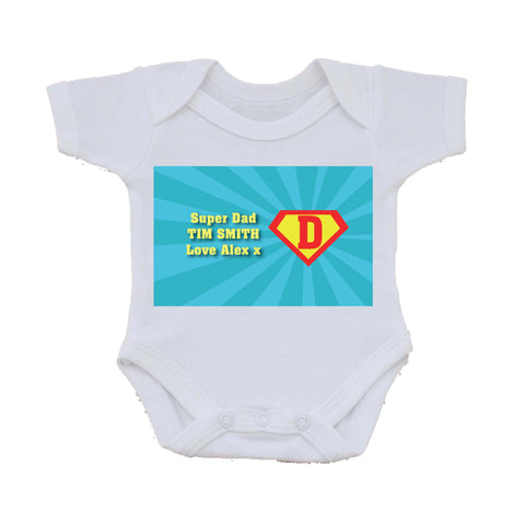 FD10 - Superman and our Dad Personalised Baby Vest