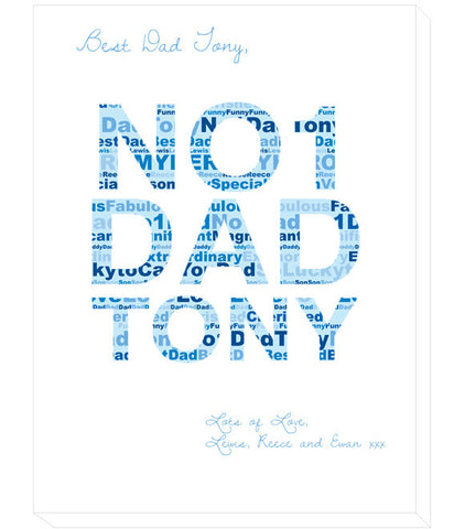 FD14 - No1 Dad Word Art Personalised Canvas