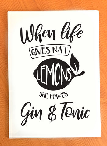 When Life Gives You Lemons Glass Chopping Board and Coasters for Family & Friends