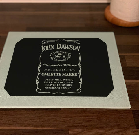 Personalised Jack Daniel's inspired Home Chopping Board, Placemats and Coasters