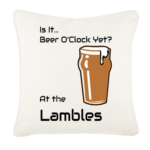 Beer O'Clock Personalised Canvas Cushion Cover