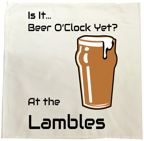 Is It Beer O'Clock Yet? Personalised Tea Towel