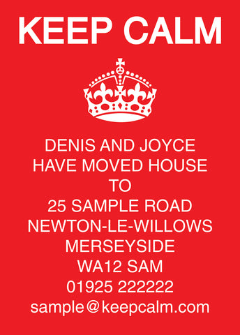 HM003 - Keep Calm We're Moving Card - Solid Colour, Personal, Business, Home