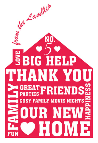 HM005 - Personalised Word Art New Home Cards - Personal, Business, Home