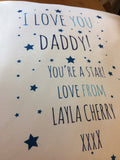 Personalised I Love You Daddy (Stars), Father's Day Cushion Cover