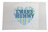 MO16 - Heart Shaped (Child's Name) Mummy Personalised Pillow Case Cover