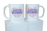 MO16 - Heart Shaped (Child's Name) Mummy Personalised Mug & White Gift Box