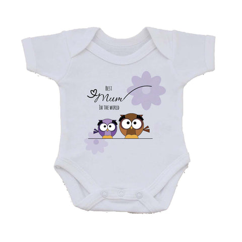 MO05 - Owl Mother's Day Personalised Baby Vest