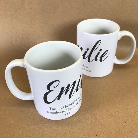 MO21 - Personalised Mother's Day "Most Beautiful Wife" Mug & White Gift Box