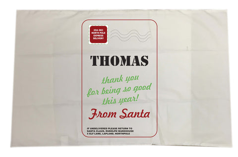 SS03 - Name Thank You for Being Good Personalised Christmas White Pillow Case Cover