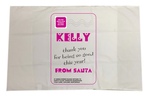 SS13 - Name Thank You for Being Good Personalised Christmas Girls White Pillow Case Cover