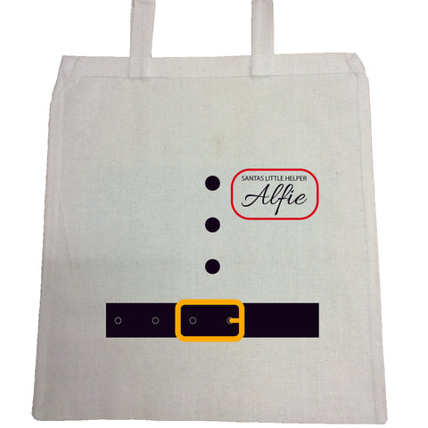BB14 - Christmas Personalised Santa Suit Canvas Bag for Life