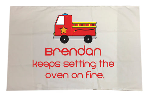 CA09 - Fire Engine White Pillow Case Cover