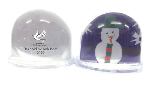 St Austin's R.C. Primary School Personalised Snow Globe with Child's Drawing