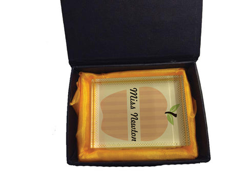 TG02 - Apple Name Crystal Block with Presentation Gift Box