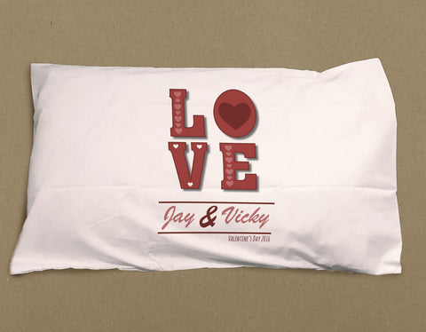 VA05 - Valentine's Love You Personalised White Pillow Case Cover