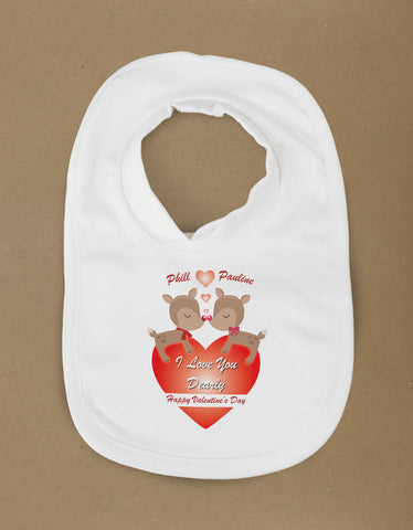 VA06 - Love You Dearly Valentine's Personalised Baby Bib