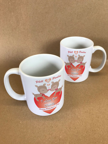 VA06 - Love You Dearly Valentine's Personalised Mug & White Gift Box