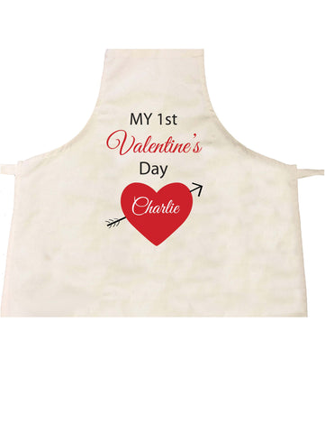 My First Valentine's Personalised Cooking Apron, available in Various Colours