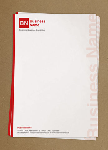 WBP05 - Vertical Accent Branded Customisable Letterheads from £25.00+VAT