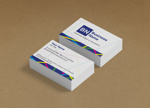 WBP06 - Coloured Lines Branded Customisable Business Cards from £20.00+VAT