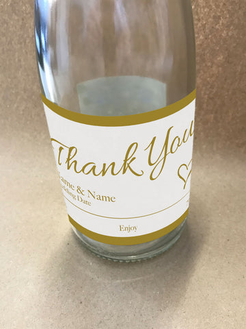 Personalised Wedding Gift - Happily Ever After Gold Bottle Label