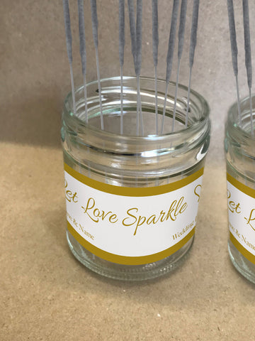 WD01 - Personalised Wedding Happily Ever After Gold Sparkler Jar Label