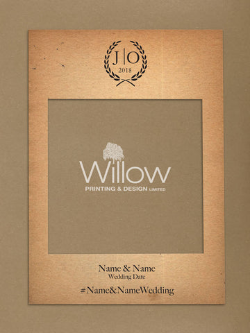 Personalised Wedding Natural Rustic Leaf Crest Social Media Frame